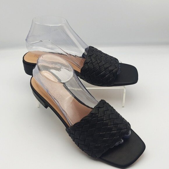 Rachel Zoe Size 9 Sandals Nerida Woven Black Slide - Picture 1 of 10
